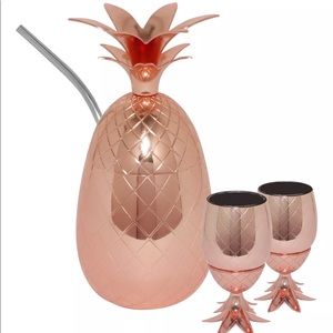 Copper finish pineapple set. NIB Great for summer